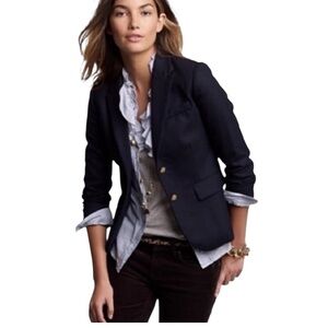 J CREW Navy Wool Schoolboy Blazer Size 8